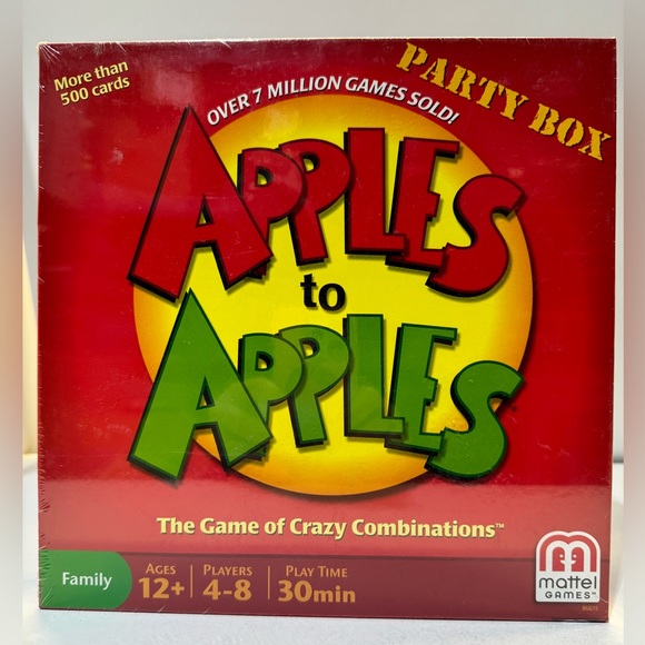 NIB! Apples to Apples Party Box The Game of Crazy Combinations Mattel Games - Picture 1 of 2